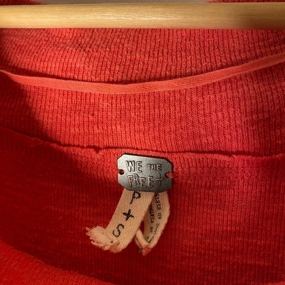 Free People We the Free Bright Pink 3/4 Sleeve Fitted Knit Top, Small - Picture 2 of 4